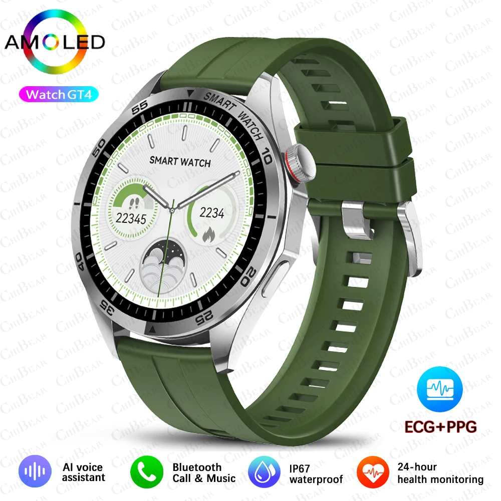 2024  Huawei Xiaomi Smartwatch Mens AMOLED HD Screen ECGPPG Bluetooth Talk Smart