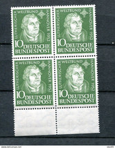 Germany 1952 Martin Luther Block of 4 with Margin MNH  14581 - £31.32 GBP