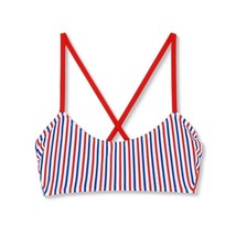 Xhilaration Juniors Ribbed Bralette Bikini Top Red Blue White Stripe XS ... - £8.82 GBP