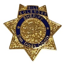 Vintage 80s Sheriff Bill Kolender San Diego County Sheriff Lapel Pin Pinback - £7.22 GBP