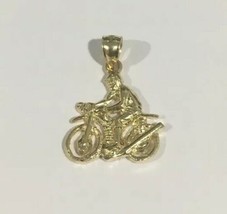 14k Yellow Gold Motorcycle Ryder Pendant Charm - £74.39 GBP