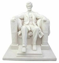 Seated Abraham Lincoln Figurine 8&quot; H Lincoln Memorial Sculpture 16th Pre... - £40.05 GBP
