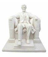 Seated Abraham Lincoln Figurine 8&quot; H Lincoln Memorial Sculpture 16th Pre... - $68.37 CAD