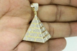 2Ct Round Lab-Created Diamond Egyptian Pyramid Pendant 14K Yellow Gold P... - $254.79