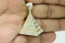 2Ct Round Lab-Created Diamond Egyptian Pyramid Pendant 14K Yellow Gold P... - £202.53 GBP