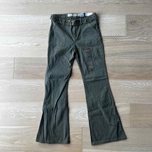 MUDD Jeans Flared Bootcut Olive Green y2k Belted Rip-Stop Pants NWT Juniors  - £30.92 GBP
