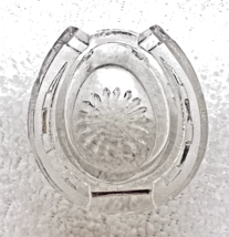 Vintage Clear Glass Horseshoe Shaped Open Salt Dip 2 x 1 3/4 x 3/4 Inch - $18.32