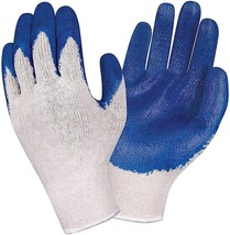 Pack of 24 Blue PREMIUM Latex Rubber coat Palm Coated Work Gloves MEDIUM - £18.61 GBP