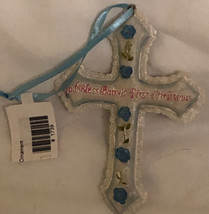 God Bless Baby’s First Christmas Ornament For A Boy Cross XM1 - £3.88 GBP