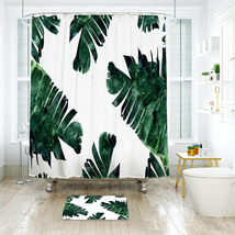 Banana Leaf Pattern 07 Shower Curtain Bath Mat Bathroom Waterproof Decorative Ba - £18.37 GBP+