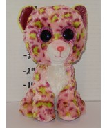Ty SIlk Lainey the Leopard 6&quot; Beanie baby Boos plush toy pink purple green - $181.52 MXN