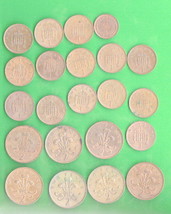 22 x 2 pence 1 1/2 penny 1971 78 79 80 81 82 83 84 88  - $14.64