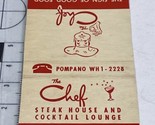 Vintage Matchbook Cover  The Chef Steak House  Pompano Beach, FL  gmg - $12.38
