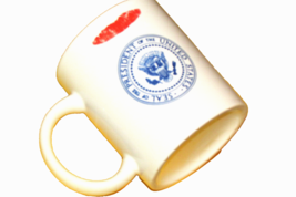 'PRESIDENT OF THE UNITED STATES' seal ON MUG w/red lip smudge, both side... - $3.00
