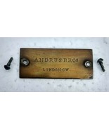 ANDRUS BROS London CW Melodeon Organ Original Metal Plaque 1800&#39;s - £69.72 GBP