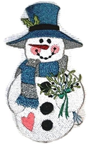 BeyondVision Country Christmas Snowman - Winter Bouquet Embroidered Iron on/Sew  - £13.33 GBP