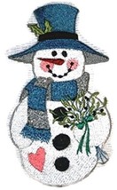 BeyondVision Country Christmas Snowman - Winter Bouquet Embroidered Iron on/Sew  - £13.14 GBP