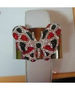 316L Stainless Steel Red/Black/Clear Rhinestone Large Butterfly Cuff Bra... - $30.21 CAD