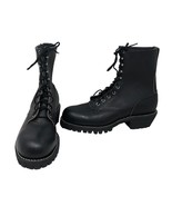 NWOT VTG Prison Issued Steel Toe Black Leather Boots Size 11.5 C (Narrow... - £194.61 GBP