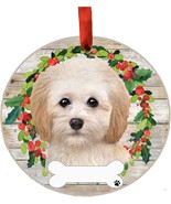 Cockapoo Dog Wreath Ornament Personalizable Christmas Holiday Decoration - $14.11