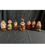 Vintage Disney Snow White Plastic Piggy Bank Figure 7.5&quot; w/ 4 Dwarves  - $135.78 CAD
