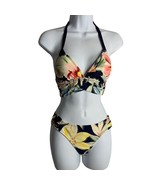 Kona Sol 2pc Bikini Swimsuit S Floral Halter Lightly Padded Med Coverage... - £21.84 GBP
