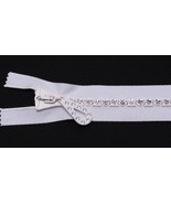 White Zipper - 4&quot; Closed Bottom Placket Rhinestone Swarovski® Crystals U... - $15.95