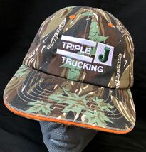 Vintage Camo Triple J Trucking Hat Cap Smokey Branch Hat Camoflauge Stra... - $24.75