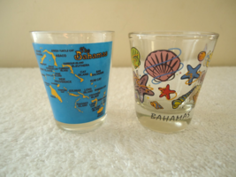 Lot Of 2 Bahamas Themed Used ? Shot Glasses  " Beautiful Collectible Ite... - $22.99