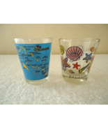 Lot Of 2 Bahamas Themed Used ? Shot Glasses  " Beautiful Collectible Items " - $22.99