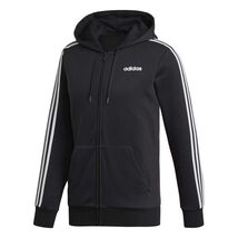 adidas Mens Essentials 3-Stripes Fleece Track Top Sweatshirt Black/White... - $39.60