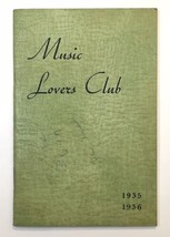 1935 - 1936 Music Lovers Club Program Booklet St. Paul Minneapolis Minne... - £11.94 GBP