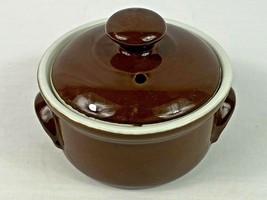 Hall Condiment Sugar Bowl Vintage Pottery Brown with Lid USA 120 - L@@K !!!! - £7.78 GBP