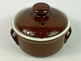 Hall Condiment Sugar Bowl Vintage Pottery Brown with Lid USA 120 - L@@K ... - $9.89