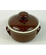 Hall Condiment Sugar Bowl Vintage Pottery Brown with Lid USA 120 - L@@K ... - $9.89