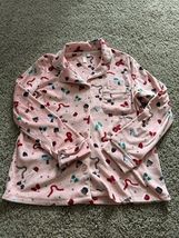 Joyspun Women&#39;s Velour Knit Pajama Button up Long Sleeve Top Pink Size S... - $328.69 MXN
