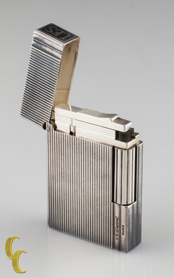 S.T. Dupont Vertical Lignes Briquet Gatsby Lighter Silver Tone Item image 2