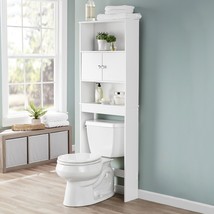 Over the Toilet Bathroom Storage Space Saver Cabinet White 64&quot; H Cabinet... - £60.13 GBP