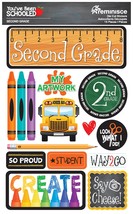 Reminisce You&#39;ve Been Schooled 3D Dimensional Stickers-2nd Grade - $12.07