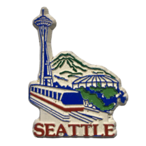 Seattle WA souvenir fridge magnet Space Needle Monorail vintage rubber AS IS - £6.36 GBP