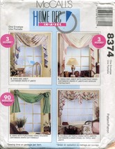 McCall's Home Decorating Pattern 8374 ~ Dec In-A-Sec Window Treatments - £15.69 GBP