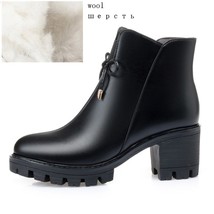 Platform Ankle Boots Women Warm Winter Large Size Womens Shoes Thick Heel Non-sl - £58.72 GBP