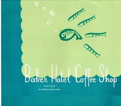 Baker Hotel Coffee Shop Dinner Menu 1950&#39;s Dallas Texas  - £62.38 GBP