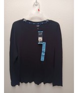 GAP Women&#39;s Long Sleeve Lightweight Crew Neck Slub Jersey Tee Size Large  - $8.59