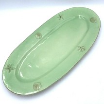 Vietri Italian Oval Platter Green Seashell Starfish 21&quot; x 10&quot; Italy Pottery - £64.13 GBP