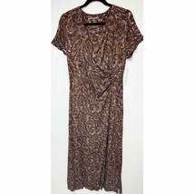 Soft Surroundings Womens Caity Jersey Knit Maxi Dress Abstract Paisley XL - $54.45