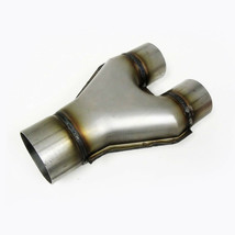 Exhaust Stamped Y Pipe 3.00  Dia Single Inlet to 2.50  Dia Dual Outlets Aluminiz - £25.26 GBP