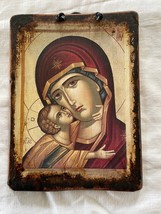 Antigüedad Grecia Crete Icon. Pintada a Mano Encendido Piedra. Varios Ma... - £119.54 GBP