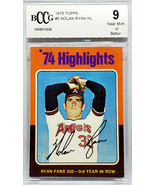 GRADED 9! HOT CARD  1975 TOPPS BASEBALL #5 NOLAN RYAN HIGHLIGHTS, HOF, A... - £134.41 GBP