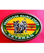 Vietnam Veteran FREEDOM RUNS DEEP  Epoxy Belt Buckle - NEW! - £13.19 GBP